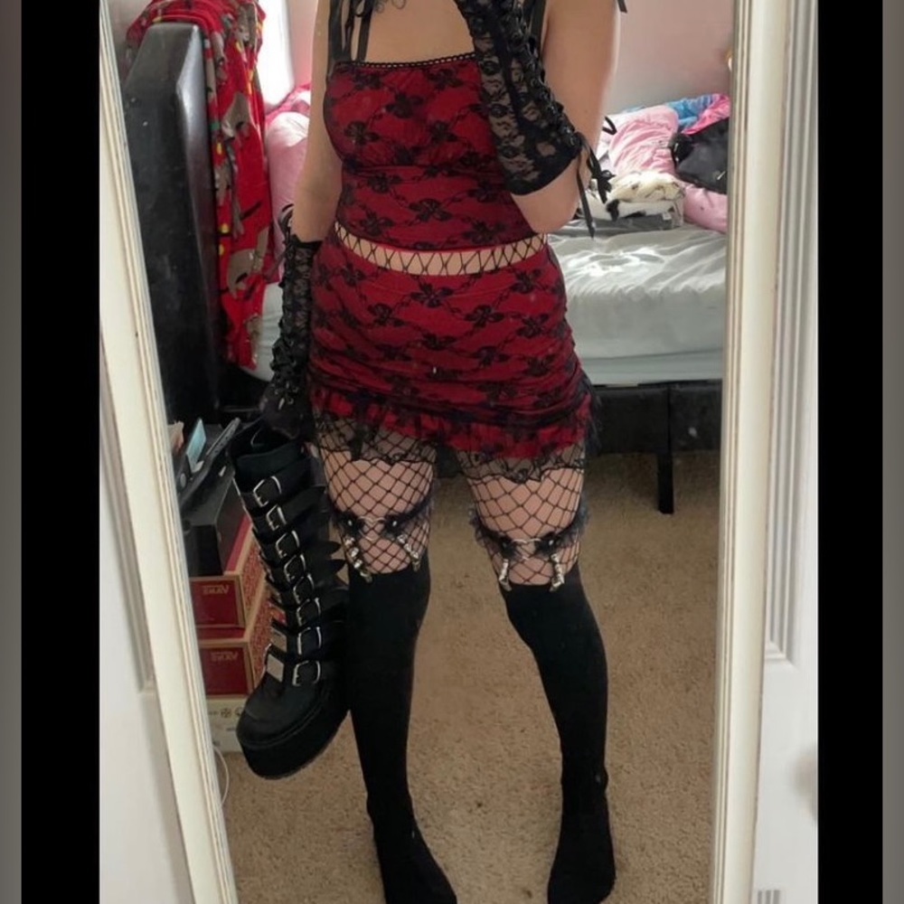 Black platform trinity boots